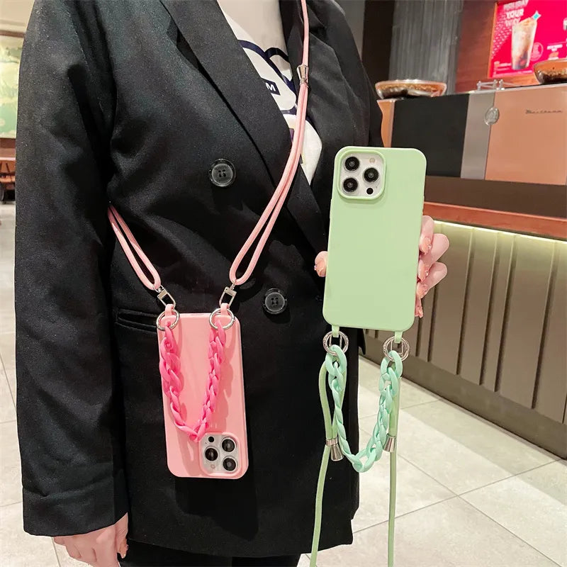 Crossbody Chain Lanyard Strap Case For iPhone 14 Pro Max